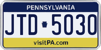 PA license plate JTD5030