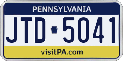 PA license plate JTD5041
