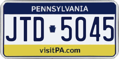 PA license plate JTD5045