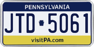 PA license plate JTD5061