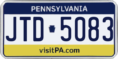 PA license plate JTD5083
