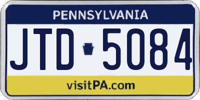 PA license plate JTD5084