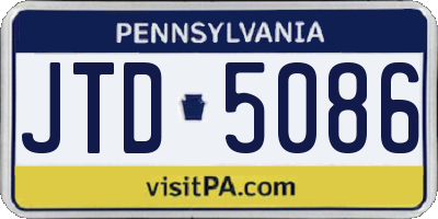 PA license plate JTD5086