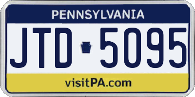PA license plate JTD5095