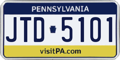 PA license plate JTD5101