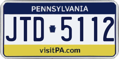 PA license plate JTD5112