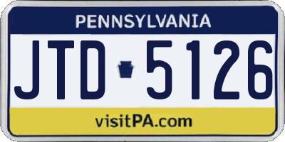 PA license plate JTD5126