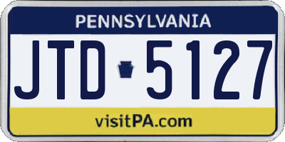 PA license plate JTD5127