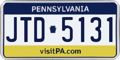 PA license plate JTD5131
