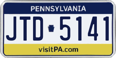 PA license plate JTD5141