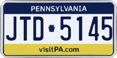 PA license plate JTD5145