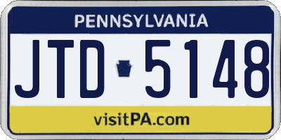 PA license plate JTD5148