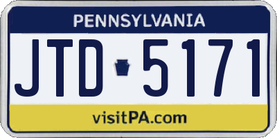 PA license plate JTD5171