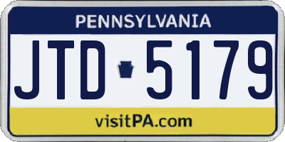 PA license plate JTD5179