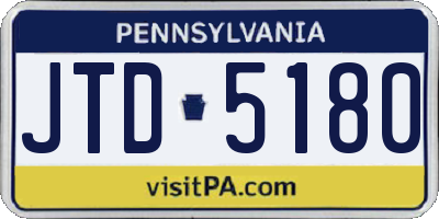 PA license plate JTD5180