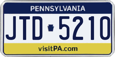 PA license plate JTD5210