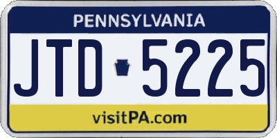 PA license plate JTD5225