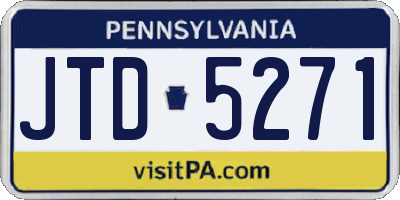 PA license plate JTD5271