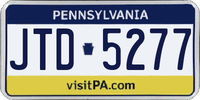 PA license plate JTD5277