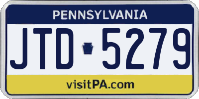PA license plate JTD5279