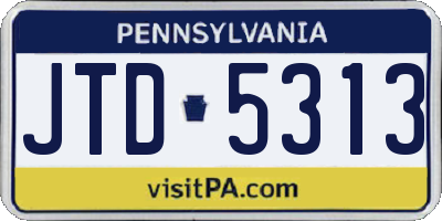 PA license plate JTD5313