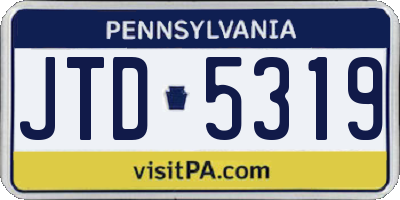 PA license plate JTD5319