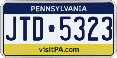 PA license plate JTD5323