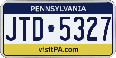 PA license plate JTD5327