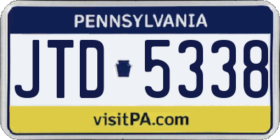 PA license plate JTD5338