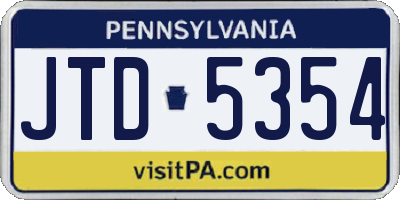 PA license plate JTD5354