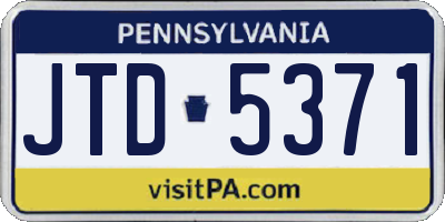 PA license plate JTD5371