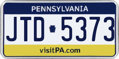 PA license plate JTD5373