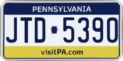 PA license plate JTD5390