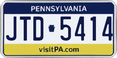 PA license plate JTD5414