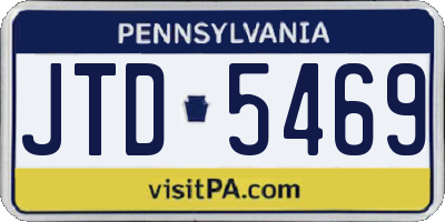 PA license plate JTD5469