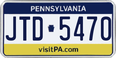 PA license plate JTD5470