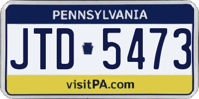 PA license plate JTD5473