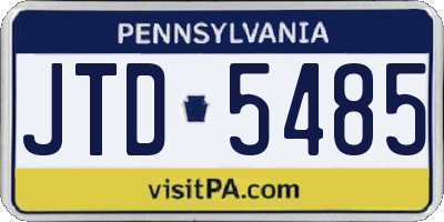 PA license plate JTD5485