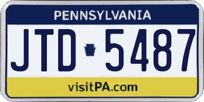 PA license plate JTD5487