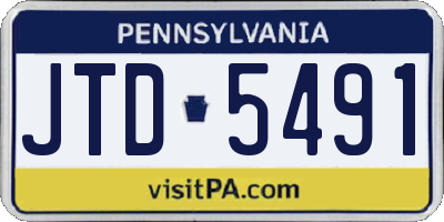 PA license plate JTD5491
