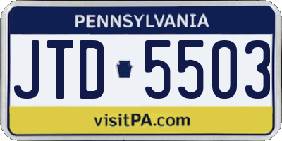 PA license plate JTD5503
