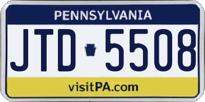 PA license plate JTD5508