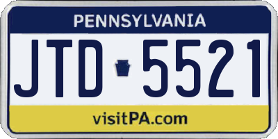 PA license plate JTD5521