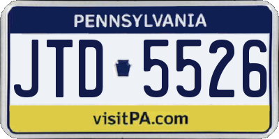 PA license plate JTD5526