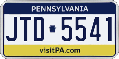 PA license plate JTD5541