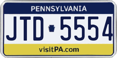 PA license plate JTD5554