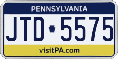 PA license plate JTD5575
