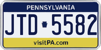 PA license plate JTD5582