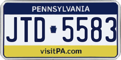 PA license plate JTD5583