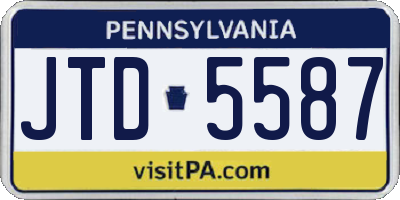 PA license plate JTD5587